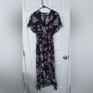 Calvin Klein Floral Brown and White Dress